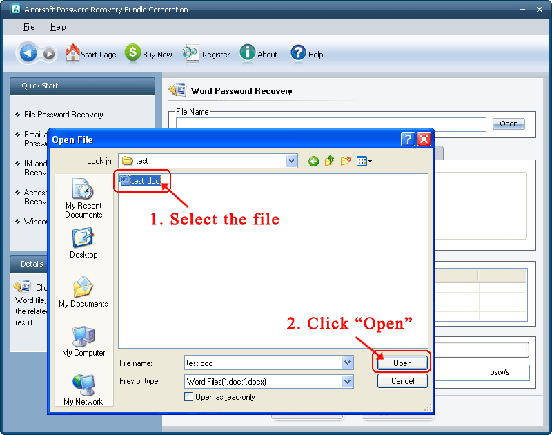 word file password recovery